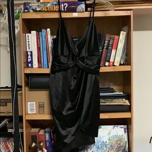 Little black asymmetric hem dress